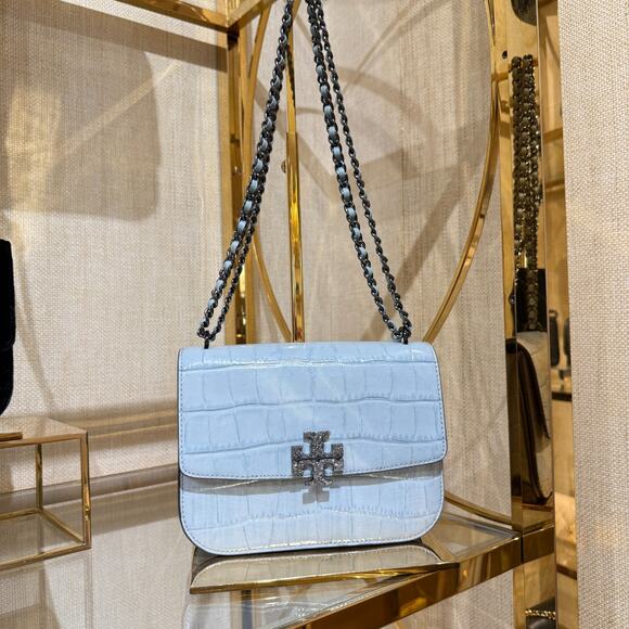 Tory Burch Britten Small Adjustable Shoulder Bag 170003 Blue Celadon $725 - Picture 1 of 8